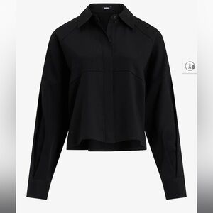 New black cropped button up size Large